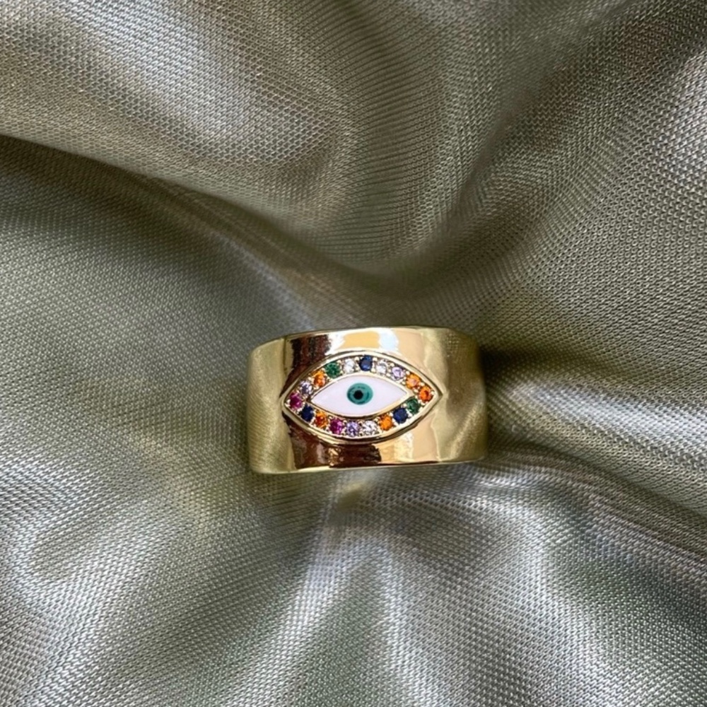 *SOLD*Multi Color Evil Eye Ring - Picture 1 of 2